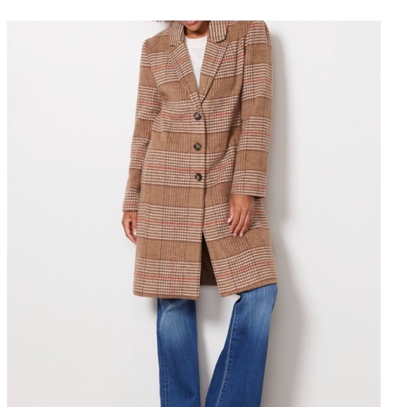 Evereve Jackets & Blazers - Evereve Brown Plaid Pea Coat XS